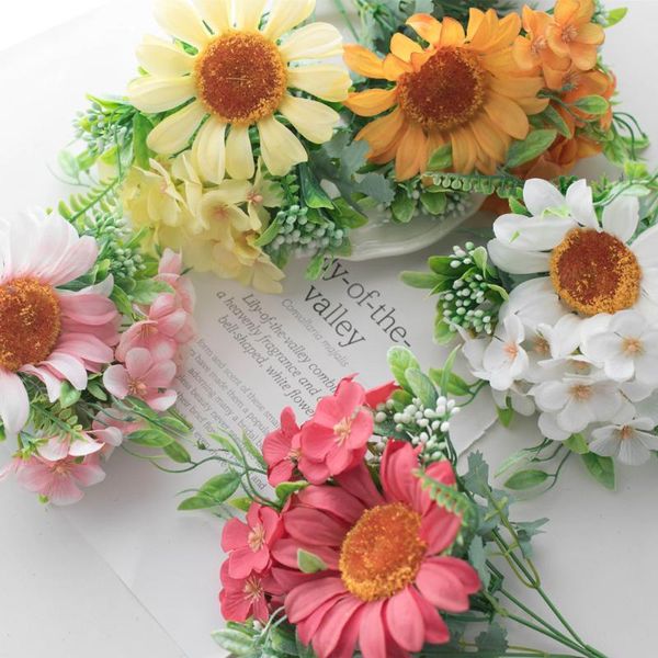 decorative flowers & wreaths artificial silk sun flower bouquet hydrangea vintage bride holding fake home wedding decoration accessories
decorative flowers & wreaths artificial silk sun flower bouquet hydrangea vintage bride holding fake home wedding decoration accessories