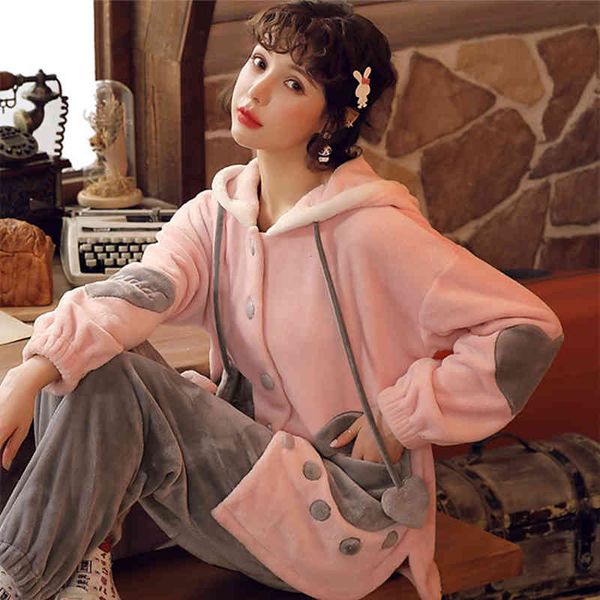 sleepwear winter flannel sleepwear women 2 pieces pajama sets thick warm pajamas comfort girl cute long sleeves homewear x0xo 02y0, Black;red
sleepwear winter flannel sleepwear women 2 pieces pajama sets thick warm pajamas comfort girl cute long sleeves homewear x0xo 02y0, Black;red