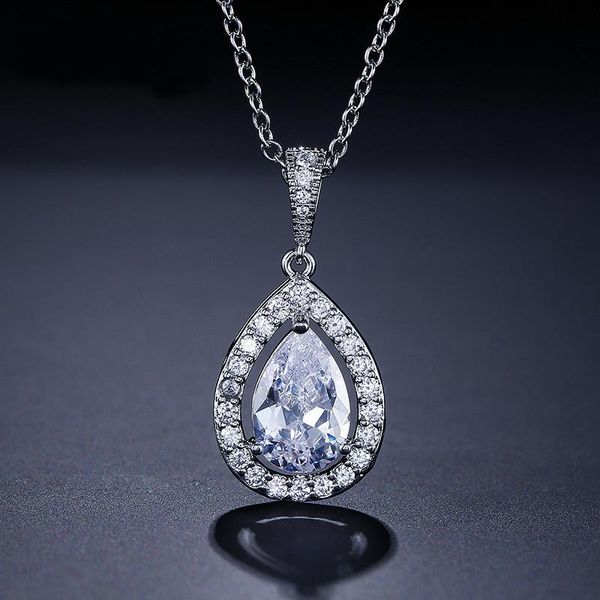 pendant necklaces 2021 classic white zircon necklace jewelry full water drop eight surface transparent zircons hand, Silver
pendant necklaces 2021 classic white zircon necklace jewelry full water drop eight surface transparent zircons hand, Silver