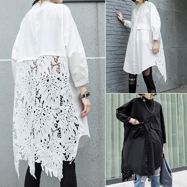 women's blouses & shirts 2021 women lace crochet shirt casual lapel neck long sleeve hollow out loose femme patchwork blusas chemise, White
women's blouses & shirts 2021 women lace crochet shirt casual lapel neck long sleeve hollow out loose femme patchwork blusas chemise, White