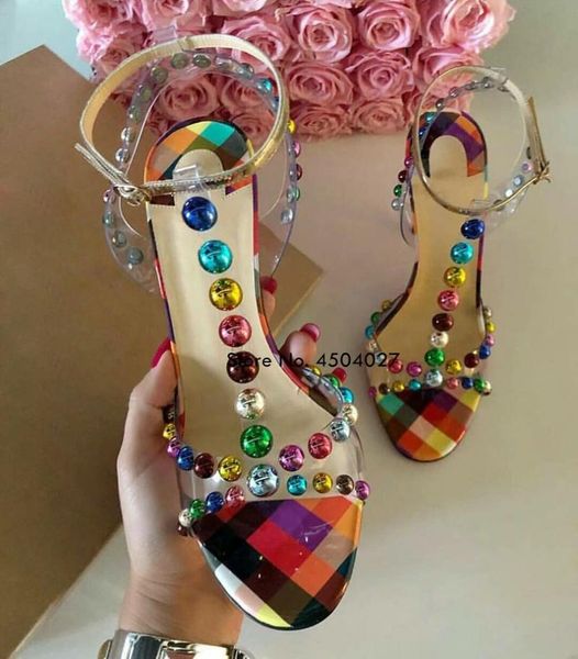 summer transparent pvc colorful round beads t-strap high-heeled sandals hollow out women's shoes, Black
summer transparent pvc colorful round beads t-strap high-heeled sandals hollow out women's shoes, Black