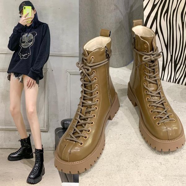 boots 2021 winter fashion women platform shoes pu leather ankle lace up motorcycle botas mujer, Black
boots 2021 winter fashion women platform shoes pu leather ankle lace up motorcycle botas mujer, Black