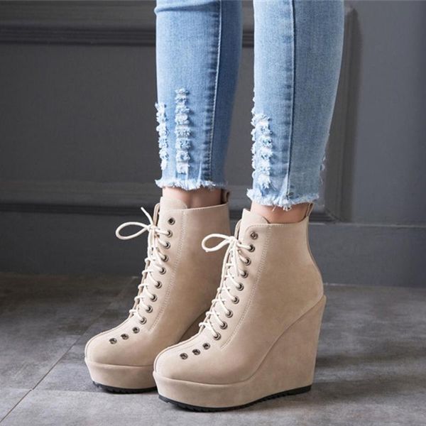platform women's ankle boots shoes autumn winter wedge heels short nude red black flock for women party
platform women's ankle boots shoes autumn winter wedge heels short nude red black flock for women party
