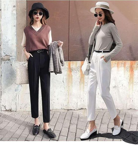 women's pants & capris suit harem women korean belt waist bag office ladies ankle high slim solid color, Black;white
women's pants & capris suit harem women korean belt waist bag office ladies ankle high slim solid color, Black;white