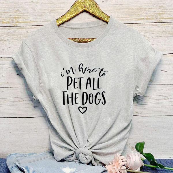women's t-shirt i' here to pet all the dogs graphic short sleeve tee summer stylish funny dog quote shirt lover gift, White
women's t-shirt i' here to pet all the dogs graphic short sleeve tee summer stylish funny dog quote shirt lover gift, White
