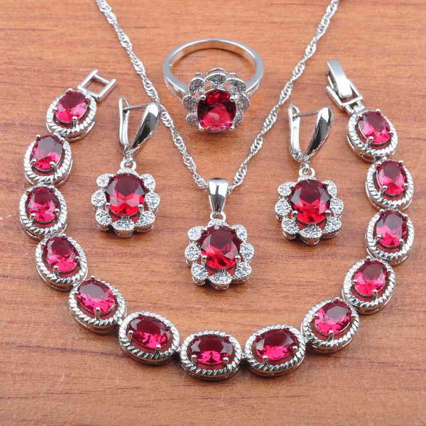classic bridal rose red zirconiasilver color jewelry earrings necklace pendant rings bracelet set js0402, Silver
classic bridal rose red zirconiasilver color jewelry earrings necklace pendant rings bracelet set js0402, Silver