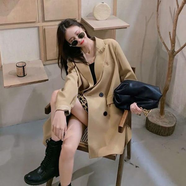 women's suits & blazers 2021 autumn blazer women single breasted oversized suit jacket office ladies loose plus size long sleeve out we, White;black
women's suits & blazers 2021 autumn blazer women single breasted oversized suit jacket office ladies loose plus size long sleeve out we, White;black