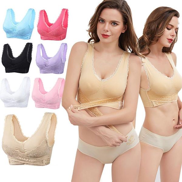 bras women bra push up bralette lace lingerie femme sports underwear brassiere front closure for big size sleep, Red;black
bras women bra push up bralette lace lingerie femme sports underwear brassiere front closure for big size sleep, Red;black