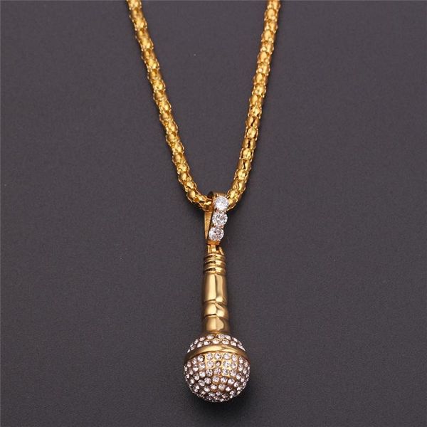 pendant necklaces microphone crystal drop necklace zirconia choker gold color chain men punk hip hop jewelry femme bijoux, Silver
pendant necklaces microphone crystal drop necklace zirconia choker gold color chain men punk hip hop jewelry femme bijoux, Silver