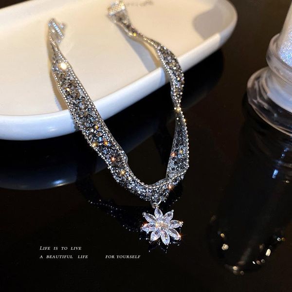 pendant necklaces lovelink zircon stainless steel big flower chain choker necklace for women minimalist yoga charm collar jewelry, Silver
pendant necklaces lovelink zircon stainless steel big flower chain choker necklace for women minimalist yoga charm collar jewelry, Silver