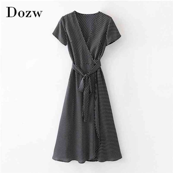 summer v neck bohemian midi dress women polka dot casual beach wrap es a line short sleeve elegant sashes 210515, Black;gray
summer v neck bohemian midi dress women polka dot casual beach wrap es a line short sleeve elegant sashes 210515, Black;gray