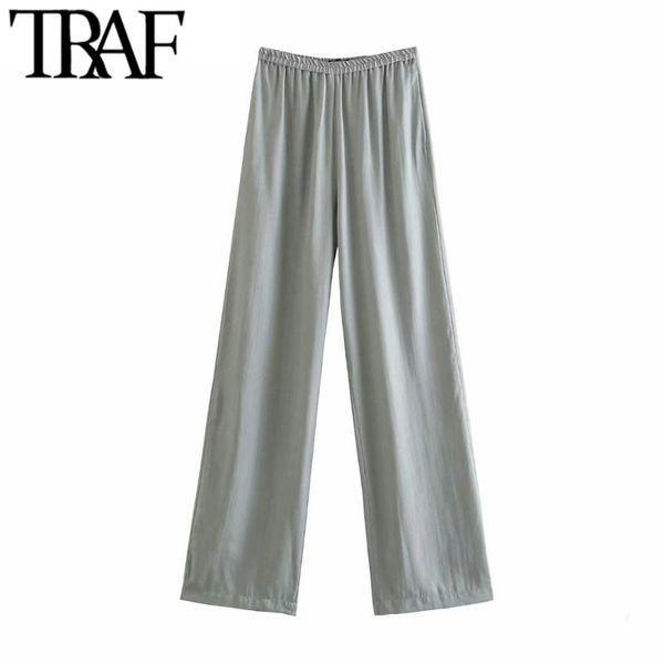 women's pants & capris traf women fashion side pockets cozy straight vintage high elastic waist streetwear female trousers mujer, Black;white
women's pants & capris traf women fashion side pockets cozy straight vintage high elastic waist streetwear female trousers mujer, Black;white