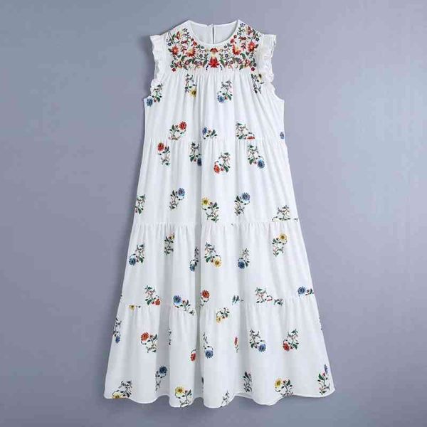 spring women flower embroidery ruffle decoration midi dress female o neck sleeveless clothes casual lady loose vestido d7506 210430, Black;gray
spring women flower embroidery ruffle decoration midi dress female o neck sleeveless clothes casual lady loose vestido d7506 210430, Black;gray
