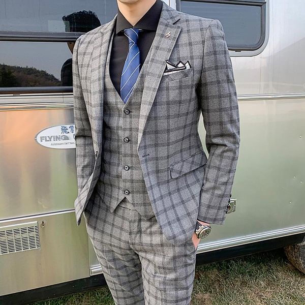 men's suits & blazers 2021 mens pants vest plaid blazer slim fit wedding male groom tuxedos dress prom jacket trousers waistcoat 3 pcs, White;black
men's suits & blazers 2021 mens pants vest plaid blazer slim fit wedding male groom tuxedos dress prom jacket trousers waistcoat 3 pcs, White;black