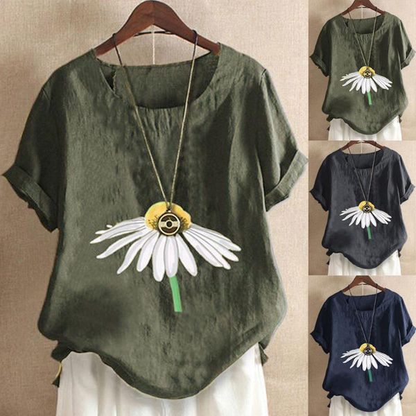 women's blouses & shirts feitong fashion plus size women cotton linen short sleeve printed o-neck ladies shirt female clothing streetw, White
women's blouses & shirts feitong fashion plus size women cotton linen short sleeve printed o-neck ladies shirt female clothing streetw, White