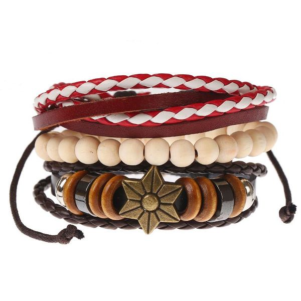 bangle jessingshow 3 pcs/set beads charm handmade woven men leather bracelets women vintage punk male jewelry accessories, Black
bangle jessingshow 3 pcs/set beads charm handmade woven men leather bracelets women vintage punk male jewelry accessories, Black