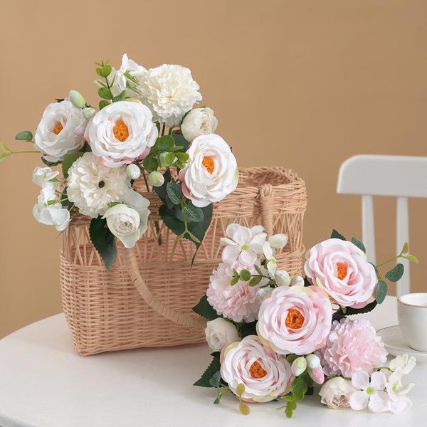 decorative flowers & wreaths artificial silk bouquet round rose wedding bride hand stick flower home living room desk decoration pography pr
decorative flowers & wreaths artificial silk bouquet round rose wedding bride hand stick flower home living room desk decoration pography pr