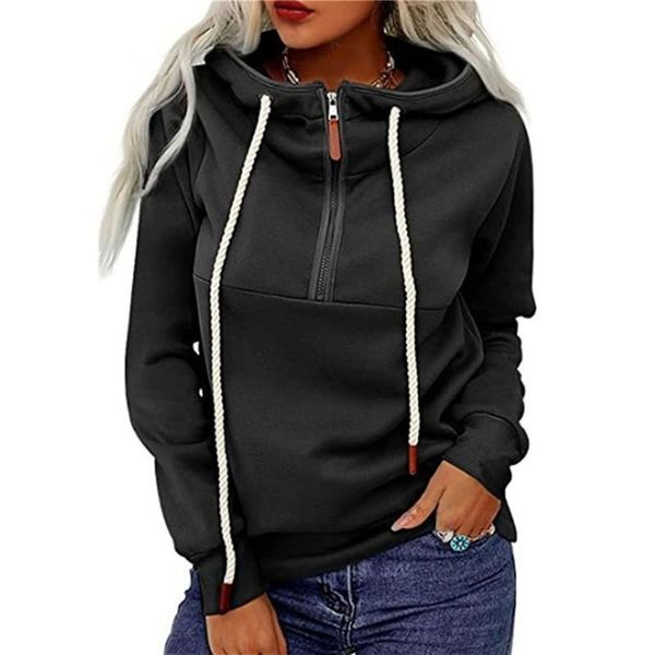 women's hoodies & sweatshirts casual loose oversized hooded hoodie long sleeve solid color pullovers jacket with zipper coat fall sprin, Black
women's hoodies & sweatshirts casual loose oversized hooded hoodie long sleeve solid color pullovers jacket with zipper coat fall sprin, Black