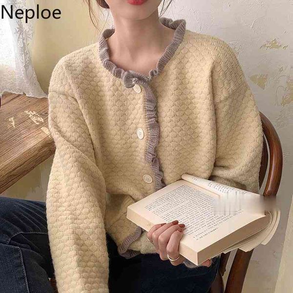 neploe women sweaters korean cardigan single breasted knitted cardigans loose long-sleeved pull femme patchwork ruffles coats 210422, White
neploe women sweaters korean cardigan single breasted knitted cardigans loose long-sleeved pull femme patchwork ruffles coats 210422, White