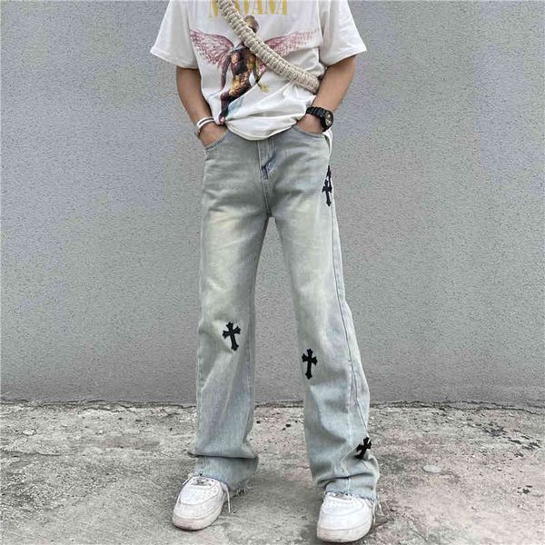 crosin gaojiechao ch leather embroidered cross washing water used jeans vibe style embroidered micro trumpet pants fo brand 08dt, White;black
crosin gaojiechao ch leather embroidered cross washing water used jeans vibe style embroidered micro trumpet pants fo brand 08dt, White;black