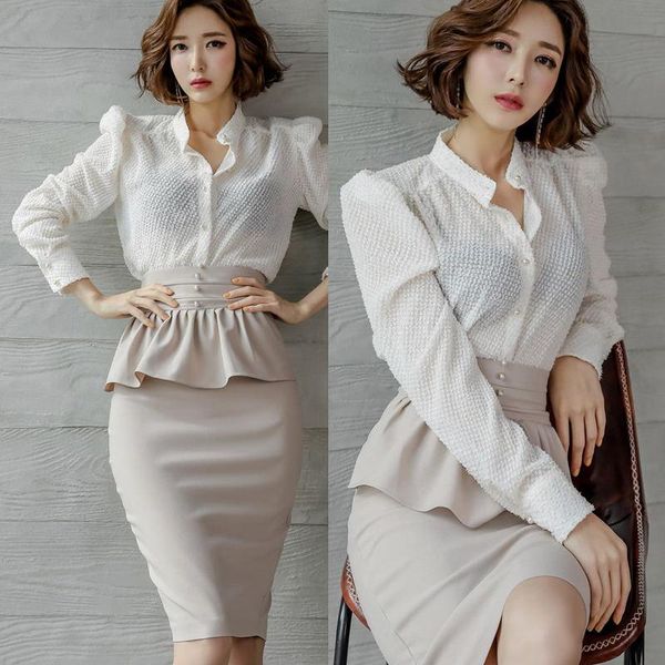 two piece dress spring korean office women 2 pieces set white shirt and high waist ruffles sheath pencil bodycon skirts lady ol work skirt s
two piece dress spring korean office women 2 pieces set white shirt and high waist ruffles sheath pencil bodycon skirts lady ol work skirt s