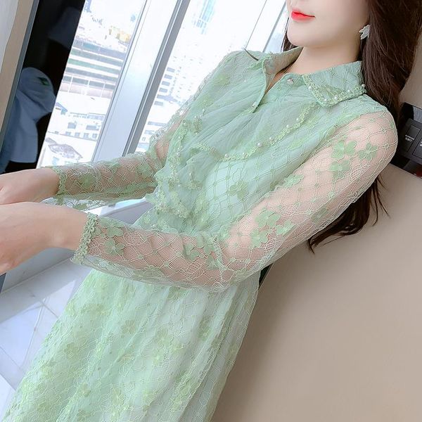 casual dresses women one piece dress autumn 2022 office lady korea style full sleeve lace hollow out high waist robe, Black;gray
casual dresses women one piece dress autumn 2022 office lady korea style full sleeve lace hollow out high waist robe, Black;gray
