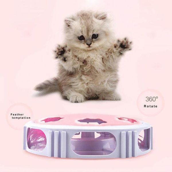1pcs pet cat toys funny feather glowing teasing kitten round electric turntable products interactive supplies
1pcs pet cat toys funny feather glowing teasing kitten round electric turntable products interactive supplies
