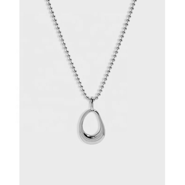 classical jewelry 18k gold plated 1.6mm bead chain choker 925 sterling sier geometric oval shape pendant necklace for women, Silver
classical jewelry 18k gold plated 1.6mm bead chain choker 925 sterling sier geometric oval shape pendant necklace for women, Silver