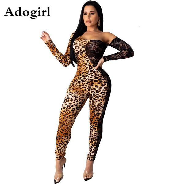 women's jumpsuits & rompers one shoulder leopard print long sleeve lace perspective patchwork jumpsuit woman skinny pants night club bo, Black;white
women's jumpsuits & rompers one shoulder leopard print long sleeve lace perspective patchwork jumpsuit woman skinny pants night club bo, Black;white