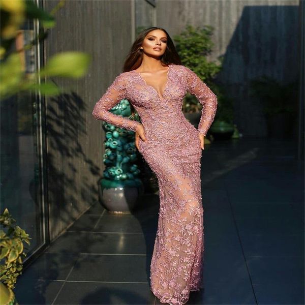 full lace long sleeves formal evening dress beads appliques deep v neck floor length prom party gowns, Black;red
full lace long sleeves formal evening dress beads appliques deep v neck floor length prom party gowns, Black;red