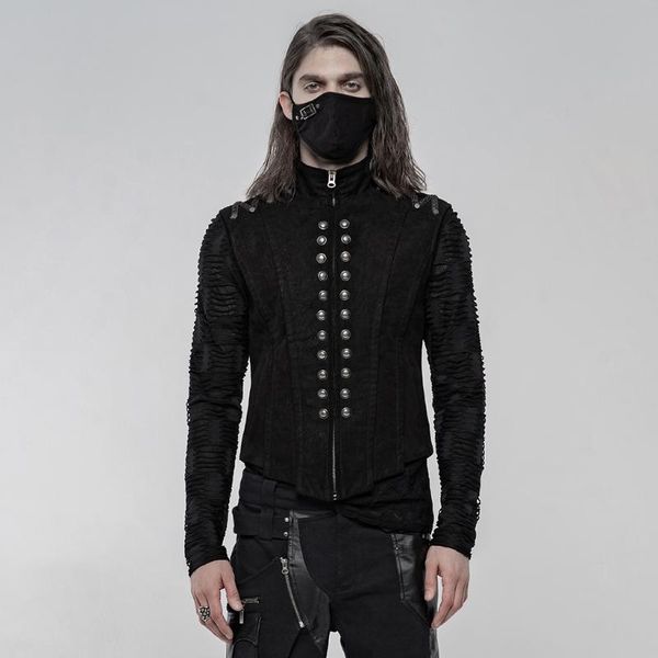 men's vests punkrave heavy metal punk short sleeveless waistcoat gothic slim fit stand collar button decoration vest, Black;white
men's vests punkrave heavy metal punk short sleeveless waistcoat gothic slim fit stand collar button decoration vest, Black;white