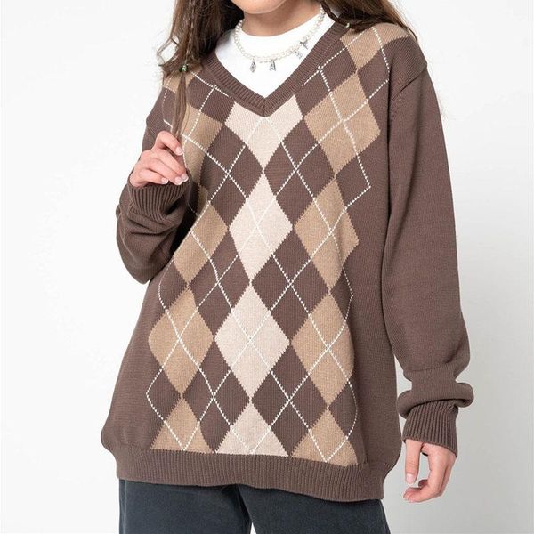women's sweaters autumn winter fashion college style sweater casual loose solid diamond lattice v neck long sleeve ladies knitted, White;black
women's sweaters autumn winter fashion college style sweater casual loose solid diamond lattice v neck long sleeve ladies knitted, White;black