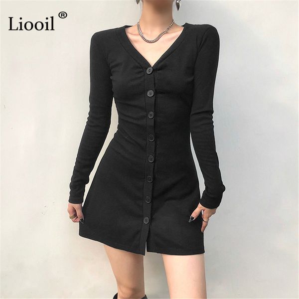 dress black knit ribbed mini dress women full sleeve button up v neck autumn winter ladies elegant casual skinny knitwear dresses n03z, Black;gray
dress black knit ribbed mini dress women full sleeve button up v neck autumn winter ladies elegant casual skinny knitwear dresses n03z, Black;gray