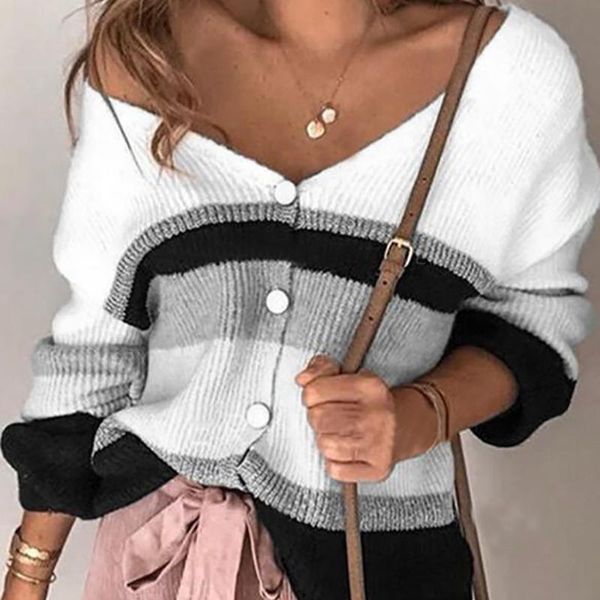 women's knits & tees women bohemian autumn winter coat long sleeve boho vintage cardigans 2021 v-neck striped button-down cardigan fema, White
women's knits & tees women bohemian autumn winter coat long sleeve boho vintage cardigans 2021 v-neck striped button-down cardigan fema, White
