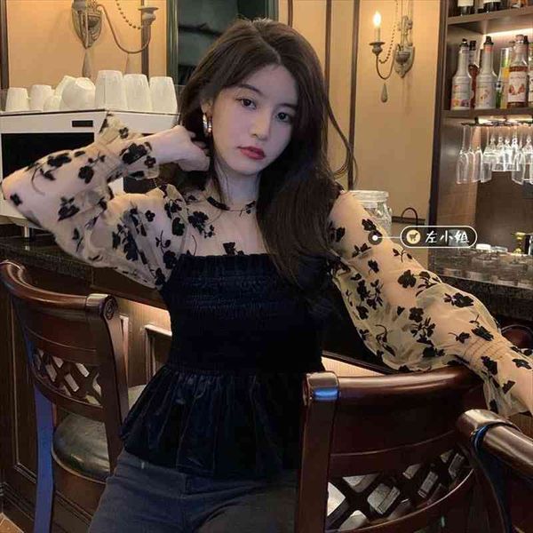 autumn winter velvet stitching net womens shirts yarn flowers for ropa de mujer, White
autumn winter velvet stitching net womens shirts yarn flowers for ropa de mujer, White