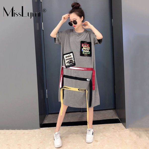 xxxl plus size women streetwear dress summer 2021 fashion print patch patchwork ribbon short sleeve cotton long t shirt dresses x0521, Black;gray
xxxl plus size women streetwear dress summer 2021 fashion print patch patchwork ribbon short sleeve cotton long t shirt dresses x0521, Black;gray