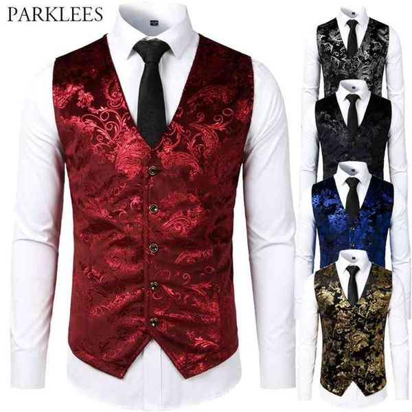 men jacquard floral vest luxury shiny bronzing suit s nightclub party dress casual s wedding waistcoat gilet 210923, Black;white
men jacquard floral vest luxury shiny bronzing suit s nightclub party dress casual s wedding waistcoat gilet 210923, Black;white