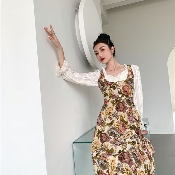 casual dresses vintage fake 2 piece floral jacquard long sleeve women flare square neck a line ladies fashion zubm, Black;gray
casual dresses vintage fake 2 piece floral jacquard long sleeve women flare square neck a line ladies fashion zubm, Black;gray