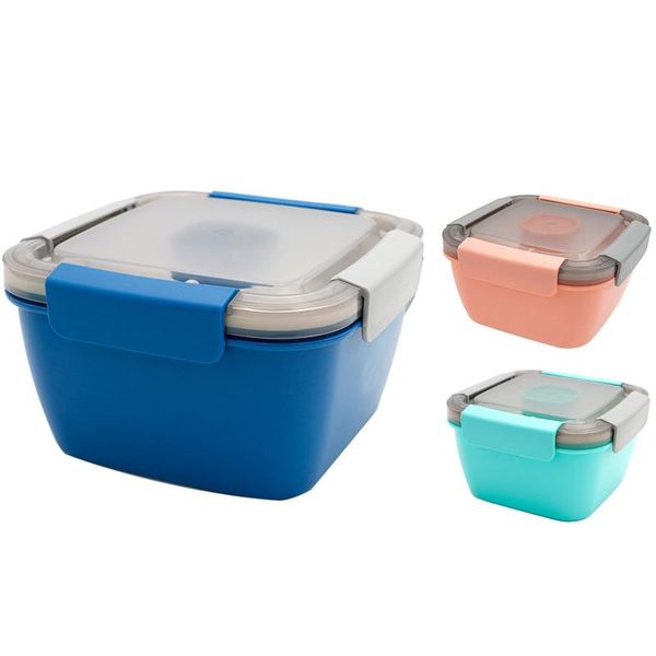salad lunch container to go, large 51-oz bowl, 3 part divided tray, with dressing and reusable dinnerware sets
salad lunch container to go, large 51-oz bowl, 3 part divided tray, with dressing and reusable dinnerware sets