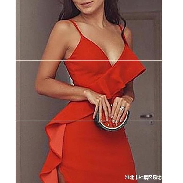 casual dresses ruffle sling high slit dress skirt evening party women, Black;gray
casual dresses ruffle sling high slit dress skirt evening party women, Black;gray