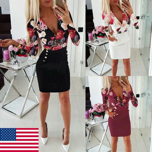 womens ladies bodycon party evening casual floral long sleeve dress dresses, Black;gray
womens ladies bodycon party evening casual floral long sleeve dress dresses, Black;gray