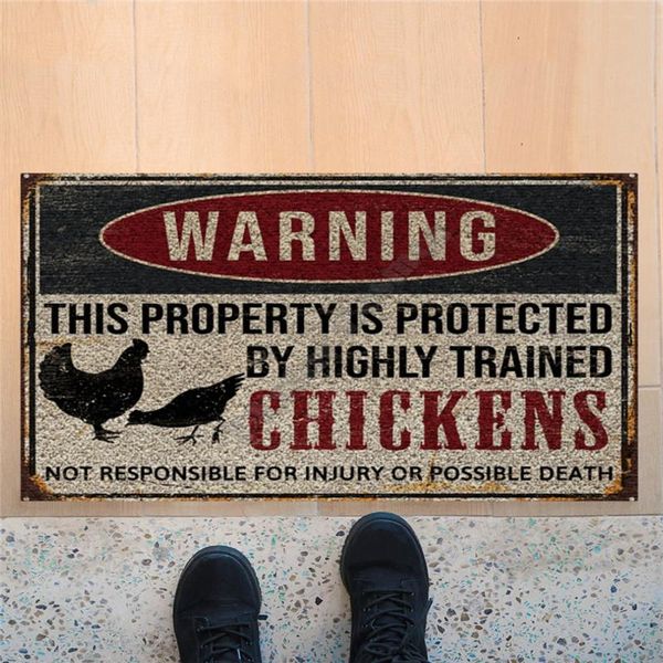 carpets chicken warning this property is protected by highly trained chickens doormat non slip door floor mats decor porch
carpets chicken warning this property is protected by highly trained chickens doormat non slip door floor mats decor porch