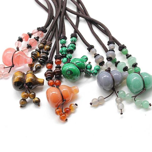 pendant necklaces on natural semi-precious stones multi-color calabash shape crystal ladies exquisite small gifts, Silver
pendant necklaces on natural semi-precious stones multi-color calabash shape crystal ladies exquisite small gifts, Silver