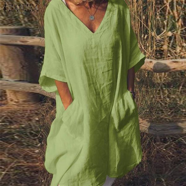 casual dress zanzea women summer v neck short sleeve solid loose sundress female pockets baggy vestidos robe femme shirt dresses, Black;gray
casual dress zanzea women summer v neck short sleeve solid loose sundress female pockets baggy vestidos robe femme shirt dresses, Black;gray