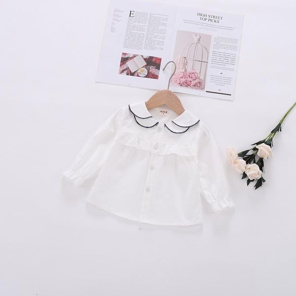 long-sleeved girls shirt spring autumn college style shirts for butterfly collar children's clothes, White;black
long-sleeved girls shirt spring autumn college style shirts for butterfly collar children's clothes, White;black