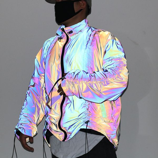 new oversize blue reflective jacket personalized pleated sports leisure loose color, Black
new oversize blue reflective jacket personalized pleated sports leisure loose color, Black