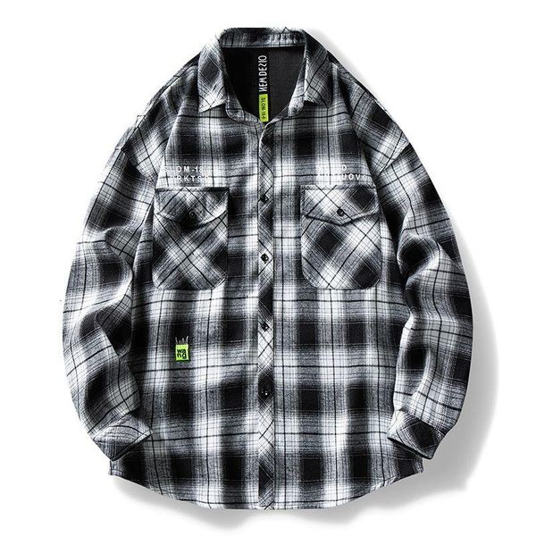 men's casual shirts autumn winter plaid classic long sleeve loose coat pocket streetwear japanese trend hiphop male clothes l-4xl, White;black
men's casual shirts autumn winter plaid classic long sleeve loose coat pocket streetwear japanese trend hiphop male clothes l-4xl, White;black