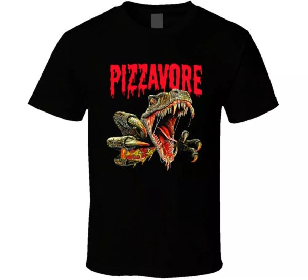 pizzavore pizza eating dinosaur funny t shirt, White;black
pizzavore pizza eating dinosaur funny t shirt, White;black