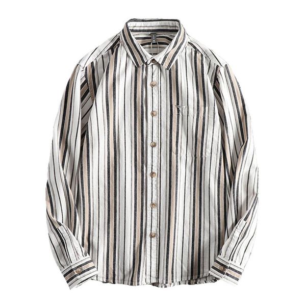 men's casual shirts japanese harajuku 100% cotton vintage vertical striped long sleeve button up shirt plus size, White;black
men's casual shirts japanese harajuku 100% cotton vintage vertical striped long sleeve button up shirt plus size, White;black