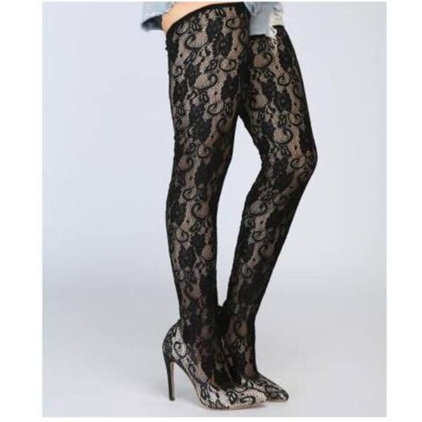 shoes.boots. lace mesh, about 11cm high heels. women's boots over the knee. summer size:34-45, Black
shoes.boots. lace mesh, about 11cm high heels. women's boots over the knee. summer size:34-45, Black